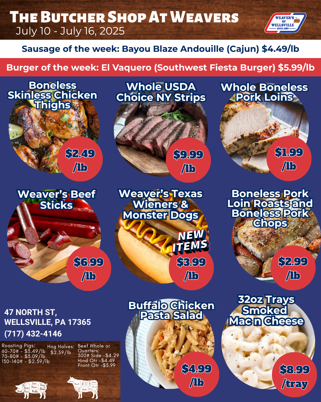 Weaver's of Wellsville Weekly Specials